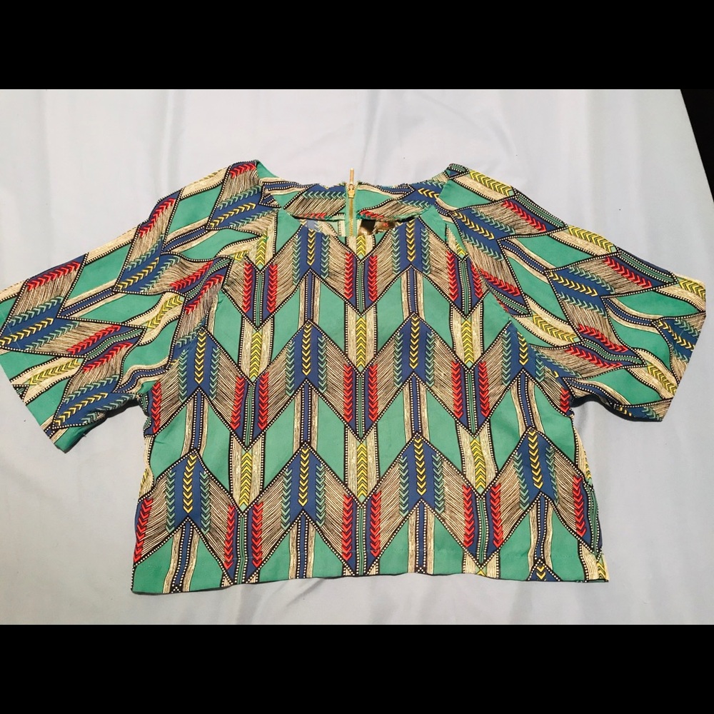 Fun & Flirt 100% Polyester Multi Print Blouse XS